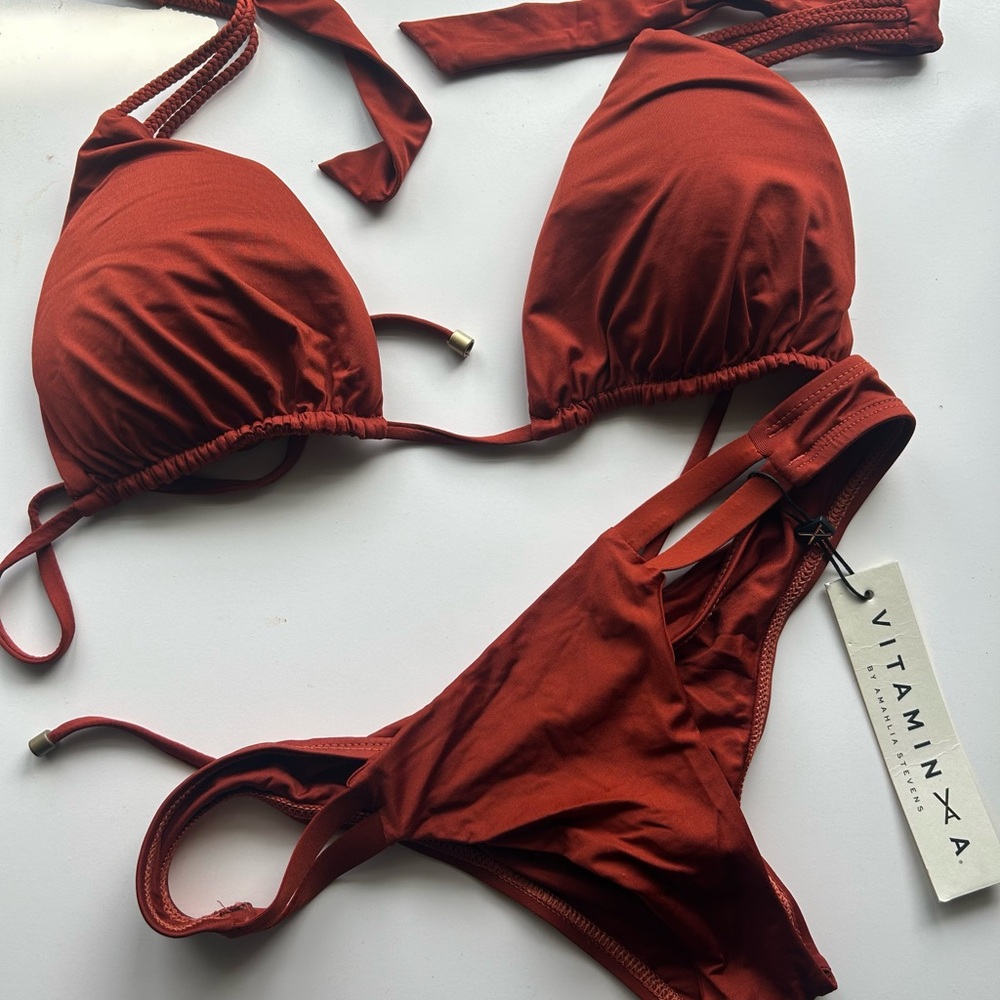 Vitamin A Swim Ecolux Braided Triangle Bikini Top. Size 10. Gently used.
